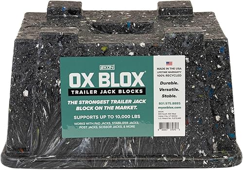 Miniatura 9 de Paquete de 4 Bloques de Gato para Remolque de Servicio Pesado OX BLOX - Bloques de Nivelación para Vehículos Recreativos Fabricados en EE.UU.