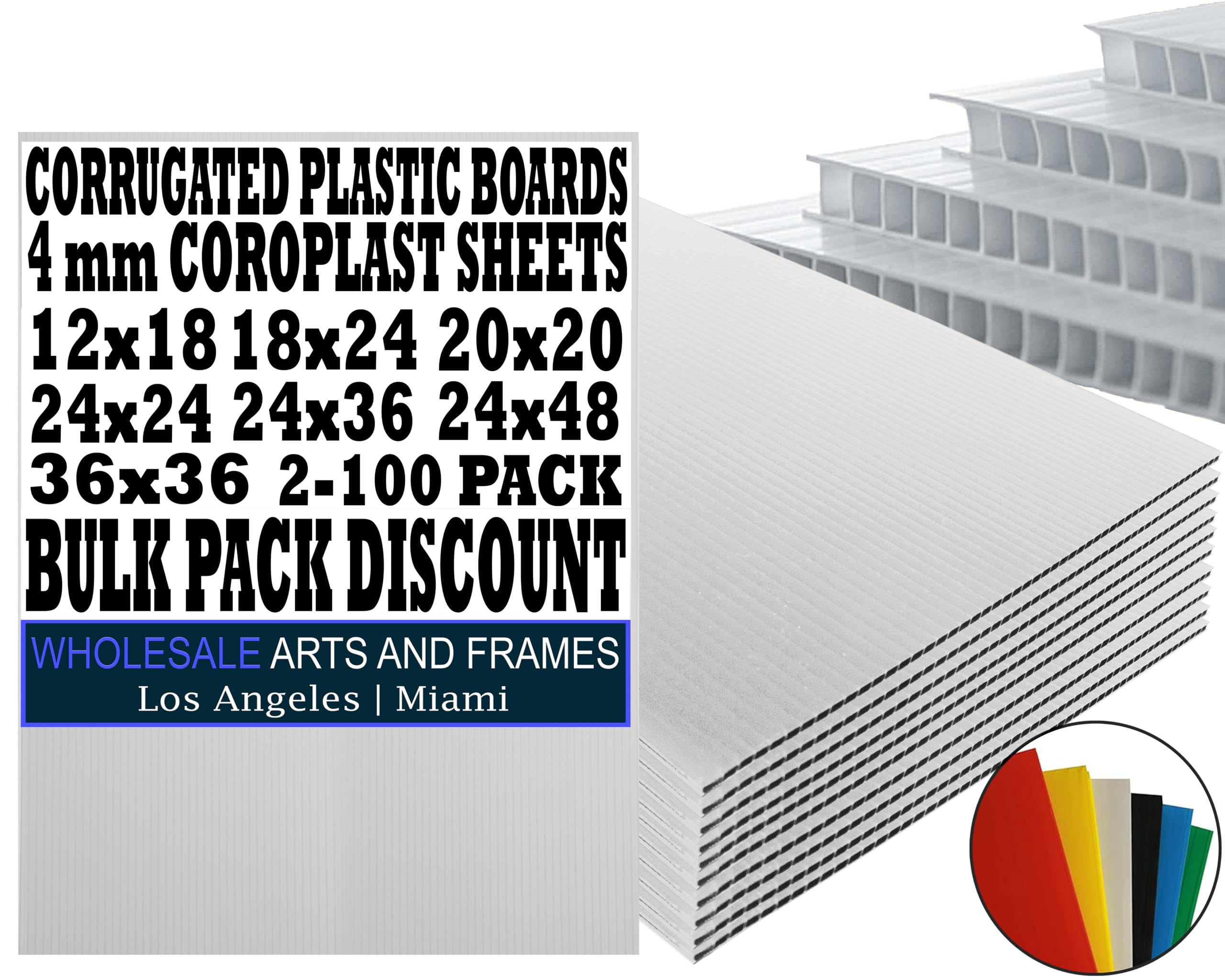 Corrugated Plastic Board 24x24 2 Pack White Large Poster Board. Corrugated Plastic Cardboard Coroplast Sheets 24x24 Sign Board. Blank Slate Yard Sign