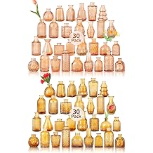 60 Pcs Glass Bud Vases in Amber and Dark Brown,Small Glass Vases for Flowers as Wedding Centerpieces for Tables,Flower Vases Suitble for Wedding Decorations,Home Decor,Party Decorations,Gift Ideas