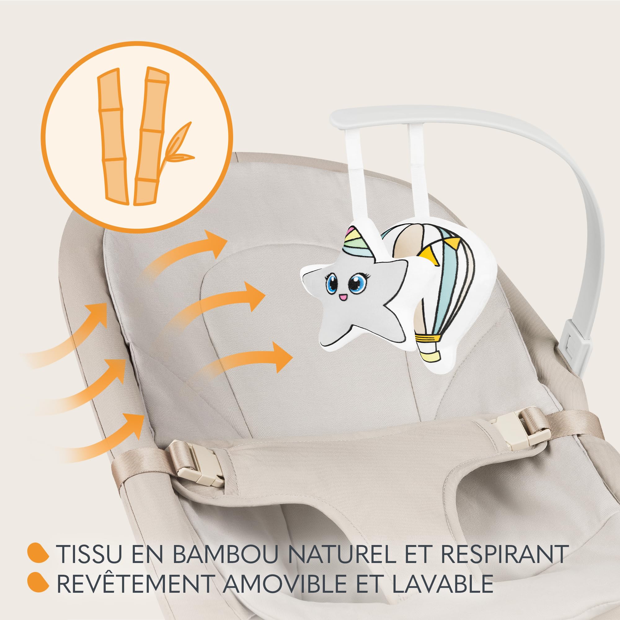 Transat enfant et balancelle LIONELO LILAC pour les bébés jusqu'à 9 kg de 0 à 6 mois, balancelle 2 en 1, 2 jouets, réglage d'inclinaison, harnais à 3 points, léger 3,2 kg, se plie à plat