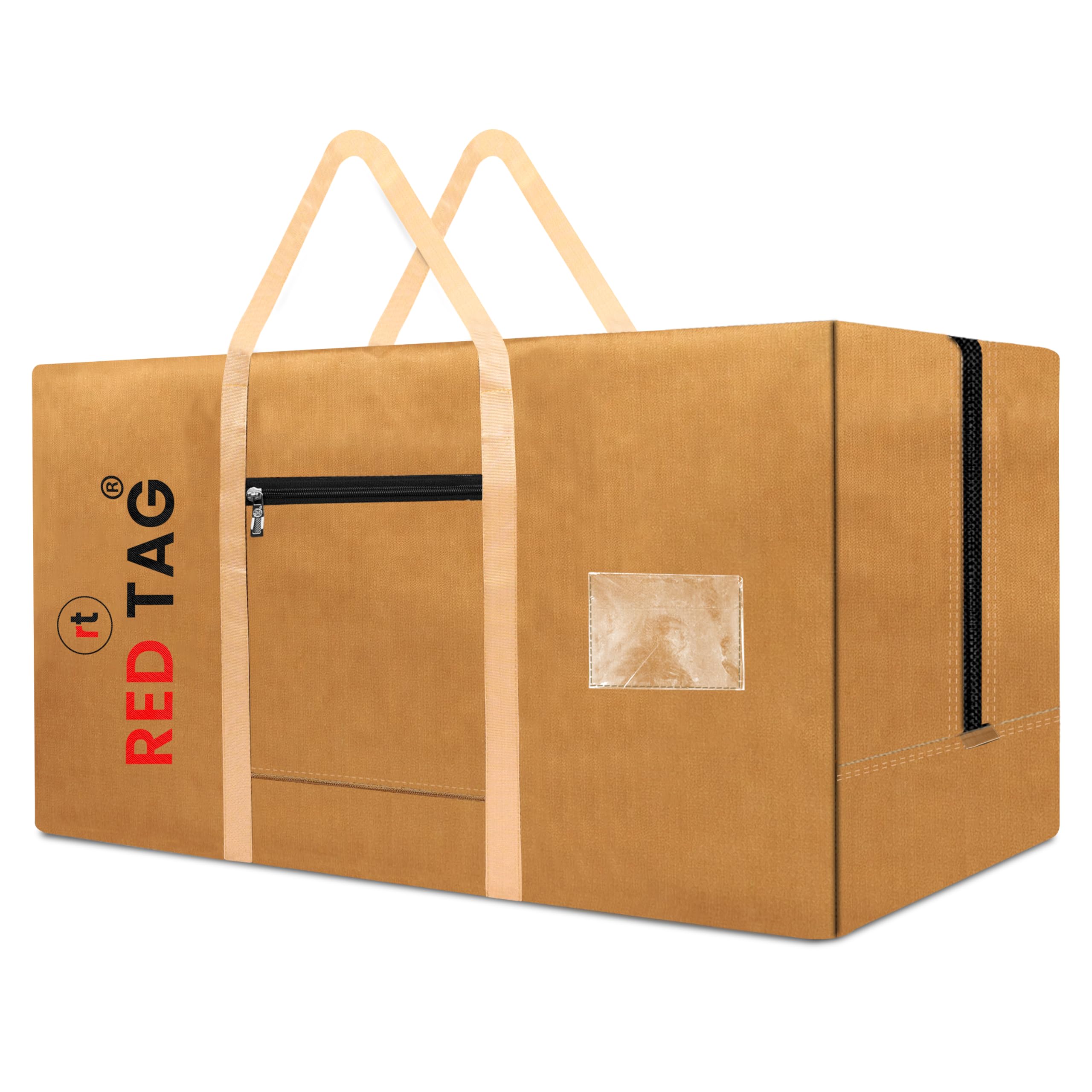 Storite Extra Large 236 L Heavy Duty 1680 Denier Nylon Toys Storage Bag | Moisture Proof, Multi-Purpose Stationery Paper/Blankets/Clothes Storage Bag (Brown, 113x39x56 cm)