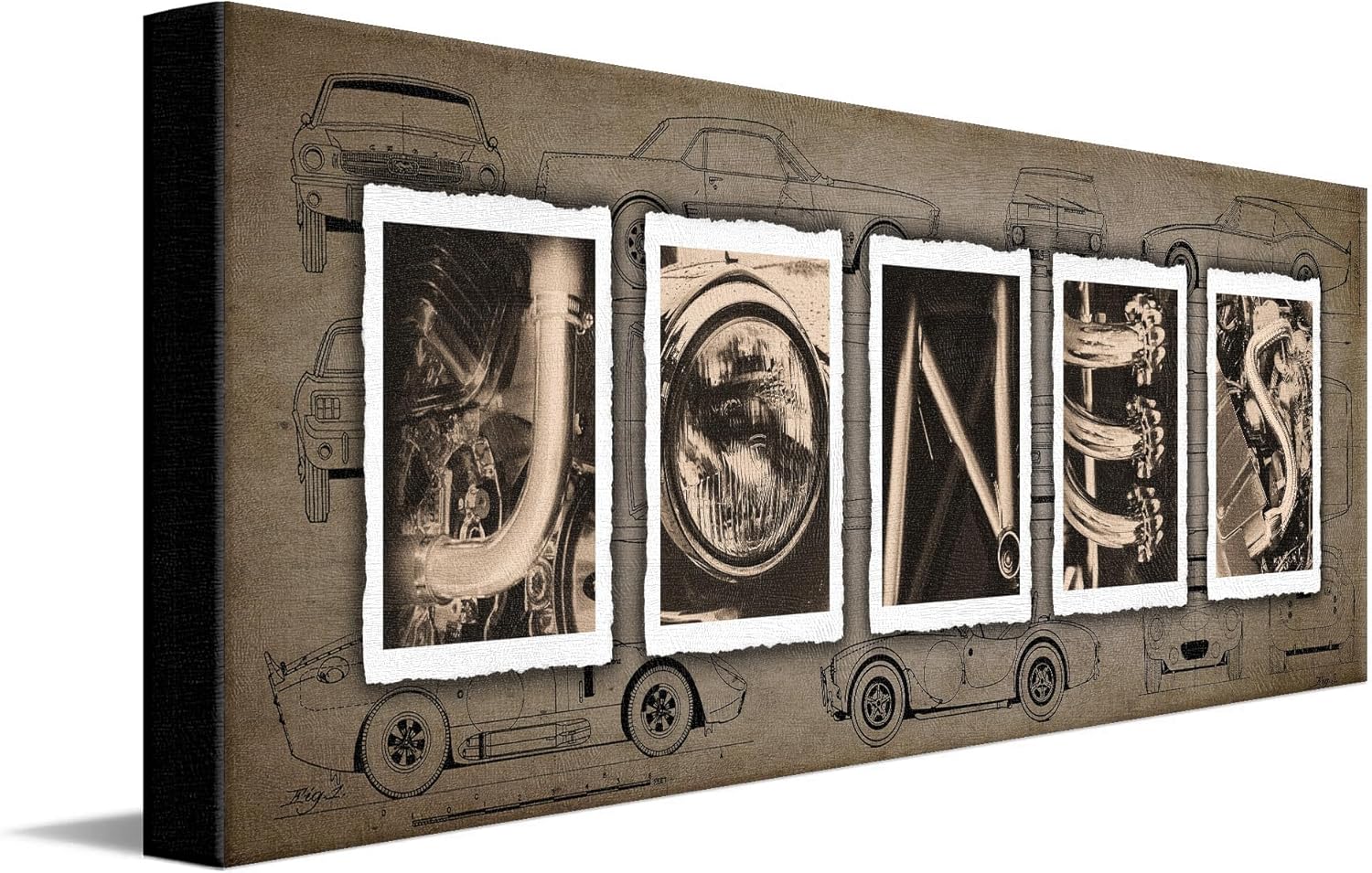 Personal-Prints Decoración vintage personalizada de automóviles o regalo para el mecánico  Regalo de arte personalizado para pared de automóvil