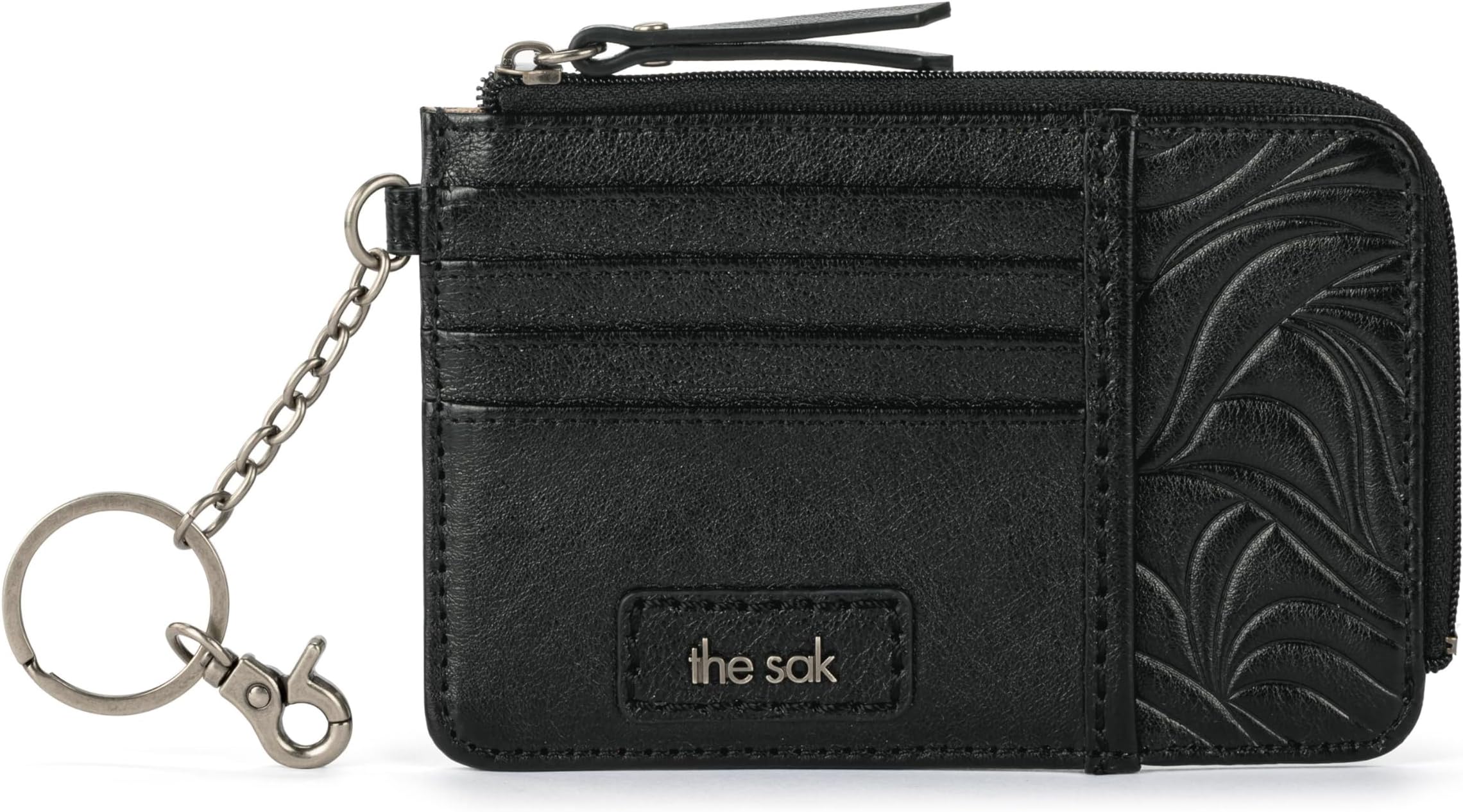 womens Iris Card Wallet in Leather Iris Card Wallet in Leather, Elevated Everyday Purse with Keychain, Includes Credit Card Holders & Clear ID Window