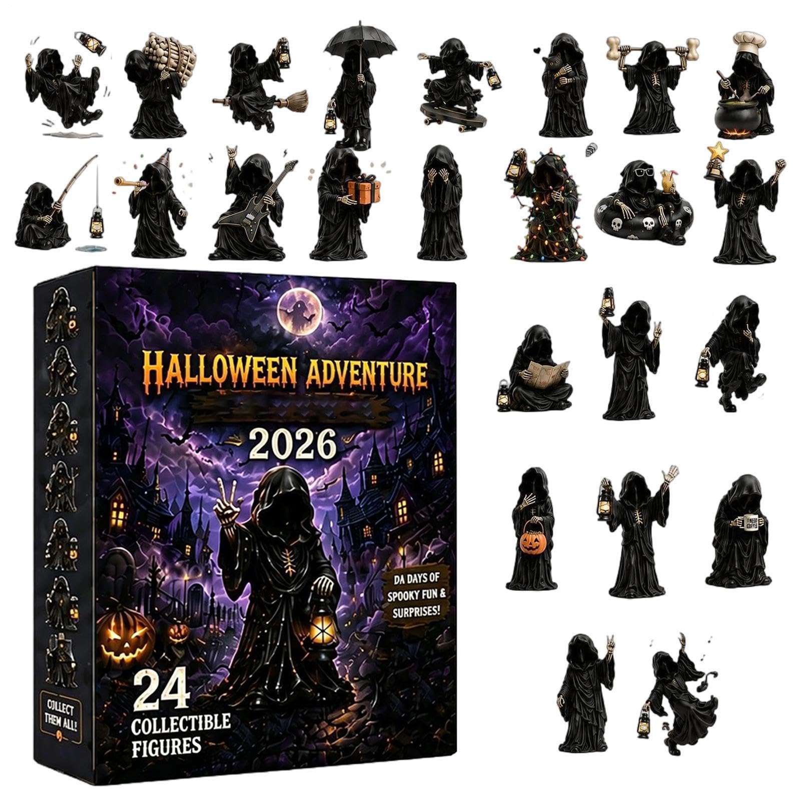 Calendario Cuenta Regresiva Halloween Con Figura Recuerdo Coleccionable | Calendario De Cuenta Regresiva Con De Fantasma Para Adultos Adolescentes Árbol Repisa Jardín