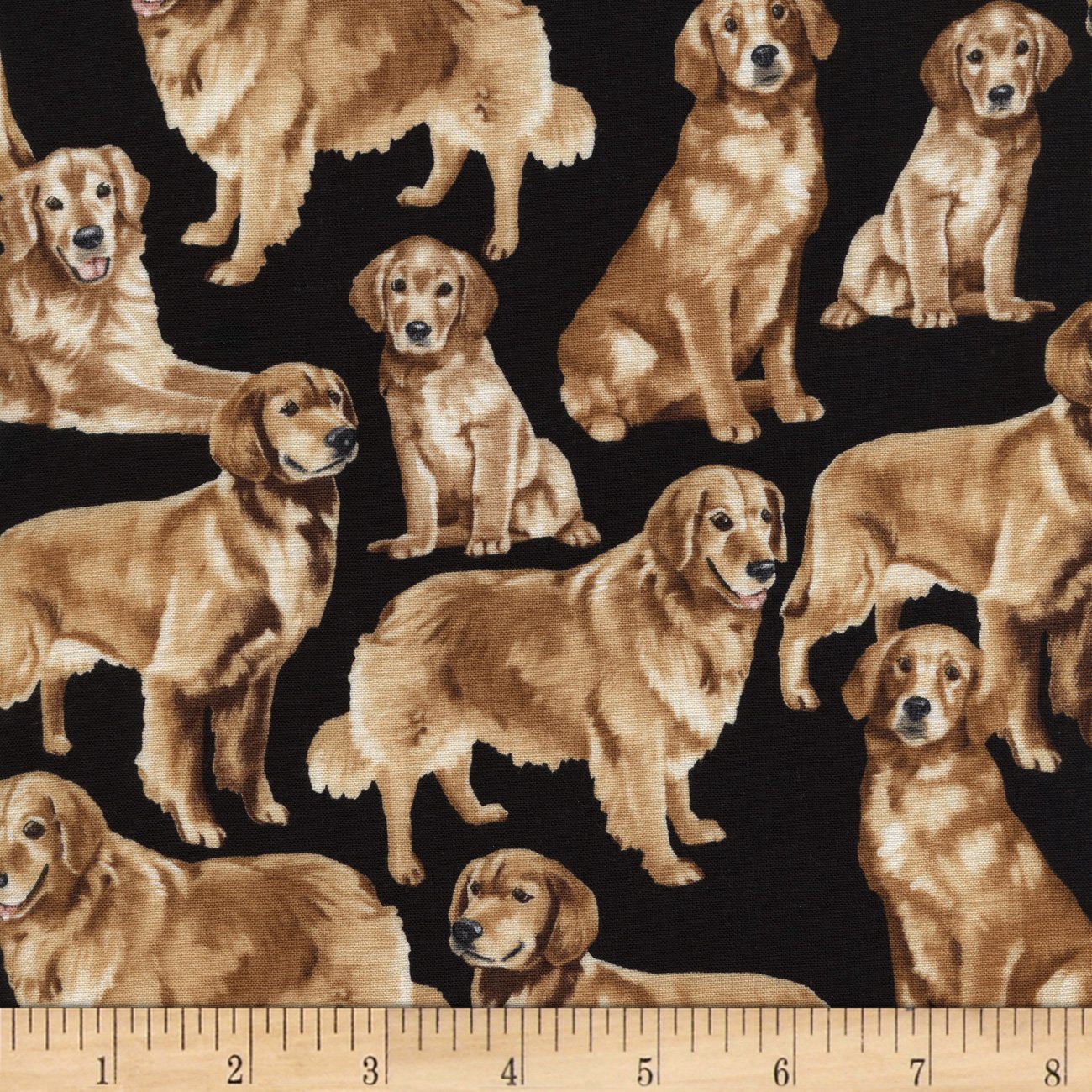 Timeless Treasures 0454454 Retrievers Quilt Fabric By The Yard, Golden