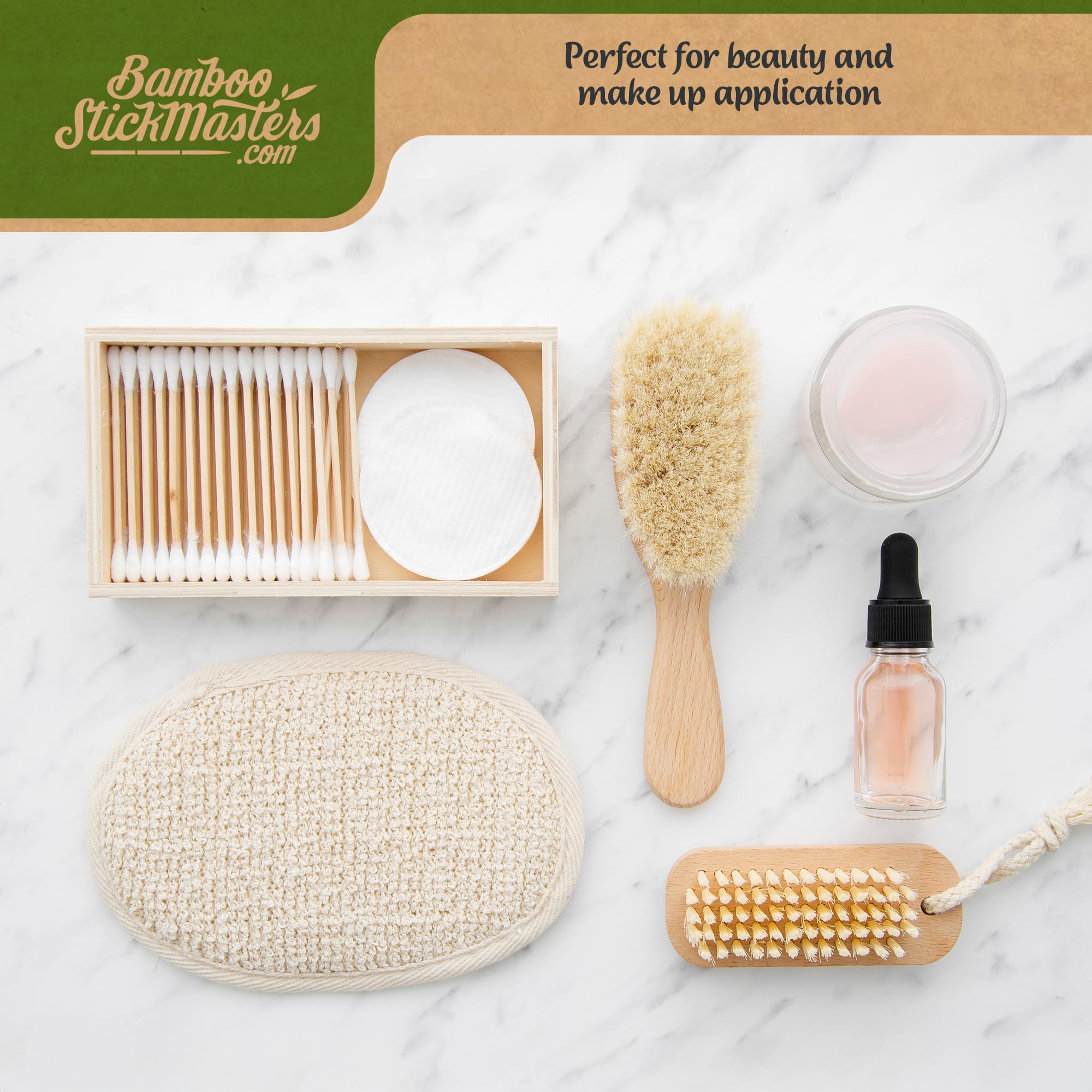 300 cotton fioc di bambù | 100% ecologici Q Tips | Buds per la pulizia delle orecchie in legno naturale | senza plastica | imballaggio ecologico