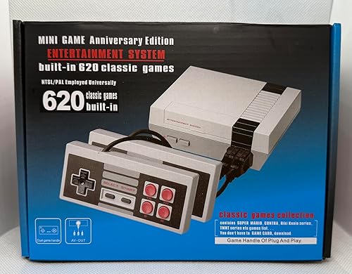 Game Console Classic Mini Video Game Console Built-in 620 Classic Games, AV Output and Dual Game Controllers