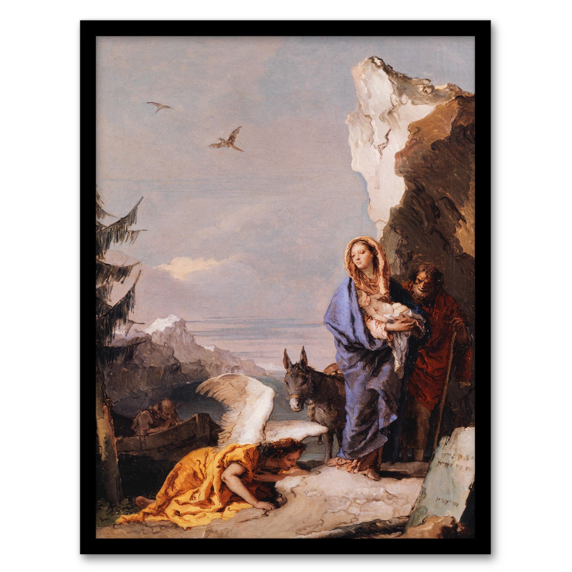 Artery8 Giovanni Battista Tiepolo Flight Into Egypt Framed Wall Art Print 12X16