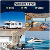 Vista 6 de Five Oceans FO2631 - Lámpara de techo LED tipo domo, 3-3/4 pulgadas, redonda, blanca cálida, 12 V, impermeable IP65, luces interiores