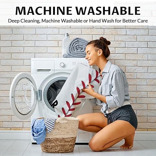 Miniatura 5 de Manta de béisbol personalizada con nombre, manta deportiva de 50 x 60 pulgadas para adultos y niños, manta blanca de felpa suave para cama, sofá,