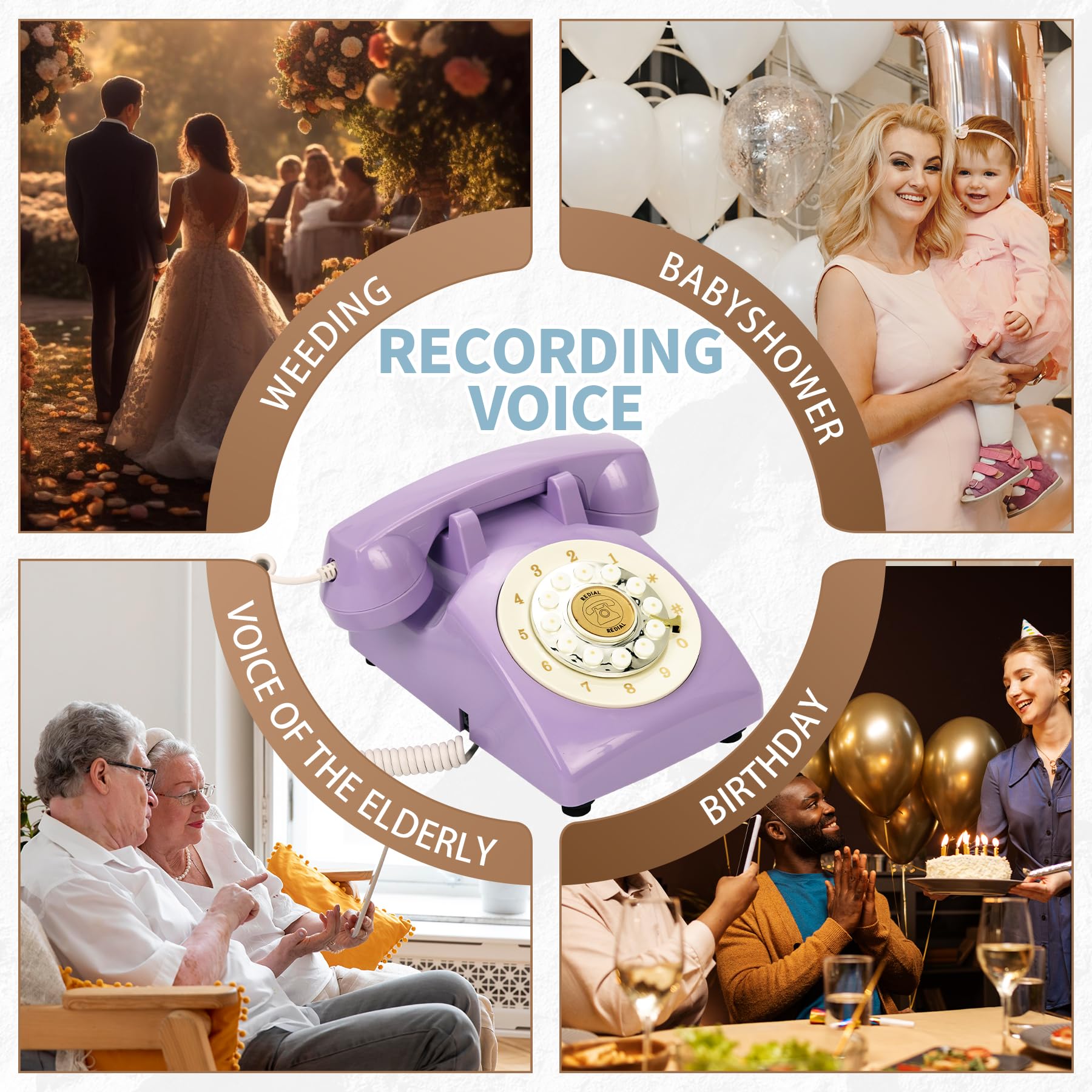 Audio-Gästebuch, Hochzeitstelefon, bewahren Sie Ihre besonderen Anlässe auf, individuelle Audio-Nachrichten, wie das Hinterlassen einer Voicemail-Nachricht, für Hochzeit, Party, Geständnis