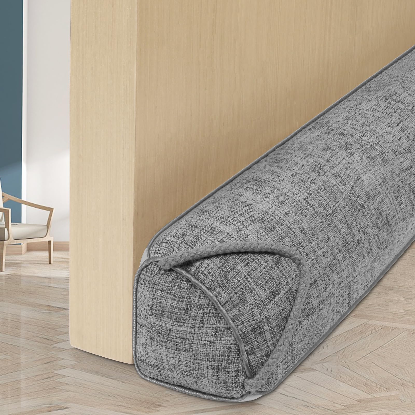 HooTown Burlete para puertas, 92 cm, pesado, burlete para puerta y ventana, color gris