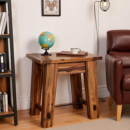 Miniatura 8 de Alaterre Furniture Durango - Mesa auxiliar de madera industrial de 27" W