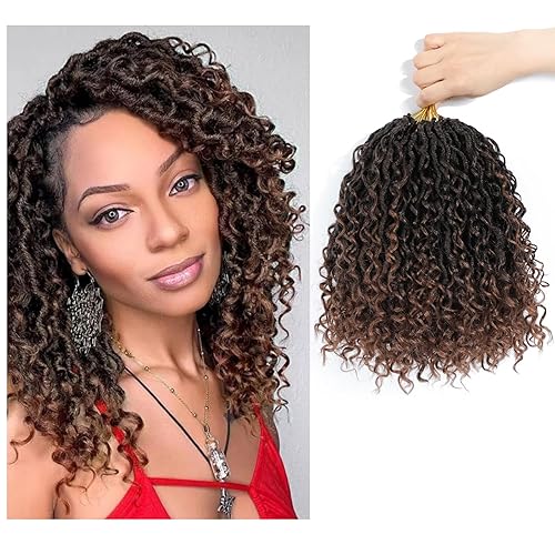 SamBraid Goddess Locs - Cabello de ganchillo de 10 pulgadas, 8 paquetes de cabello sintético de ganchillo para mujeres negras, trenzas hippie