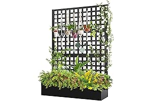 Metal Raised Garden Bed with Trellis for Climbing Plants Vegetables