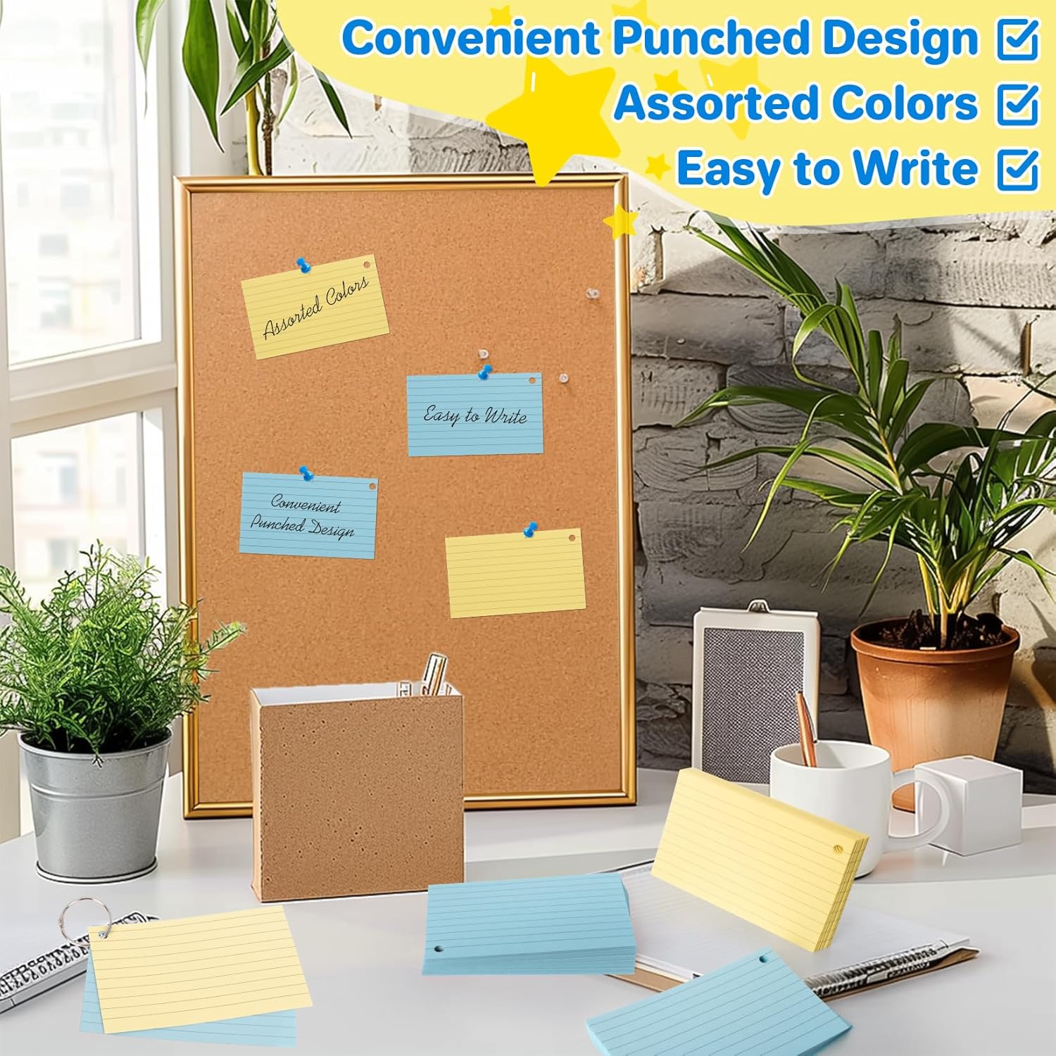 Condition photo showing New/Like New for MAQIHAN Index Cards with Rings - 100PCS Colored Index Cards, 3x5 Inch Flash Cards for Studying, Prepunched Lined Notecards, Flashcards for College, Office, Home, Memory, To Do List, Study Supplies