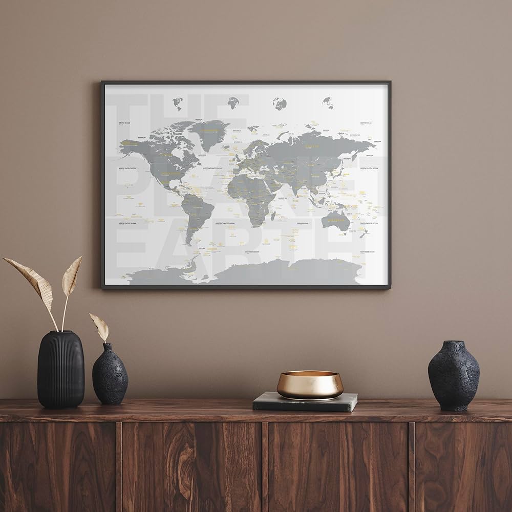 KAREアート　絵　世界地図 City Map Frame ～ 世界の都市を切り抜くとアートになる