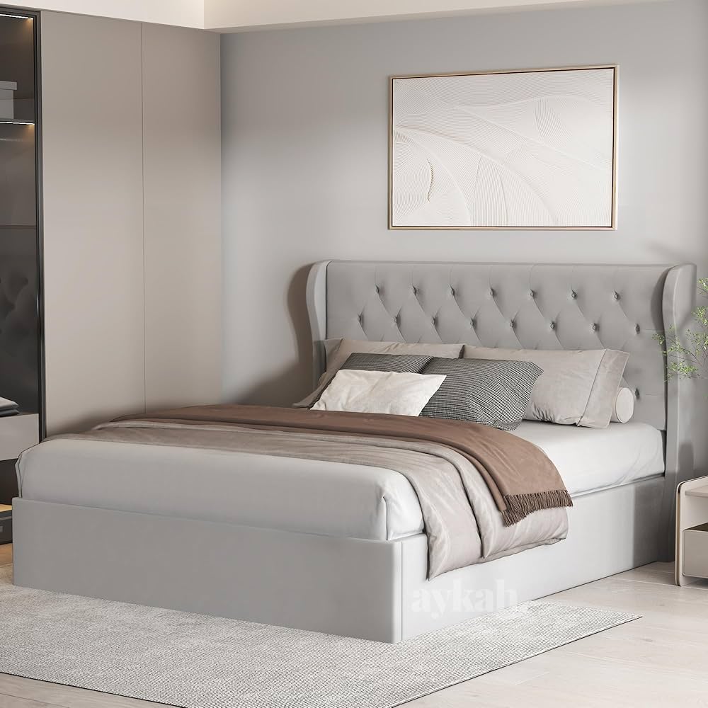 【hy100602】socph bed double hy100602】socph bed double ModernLuxe Upholstered Twin Size