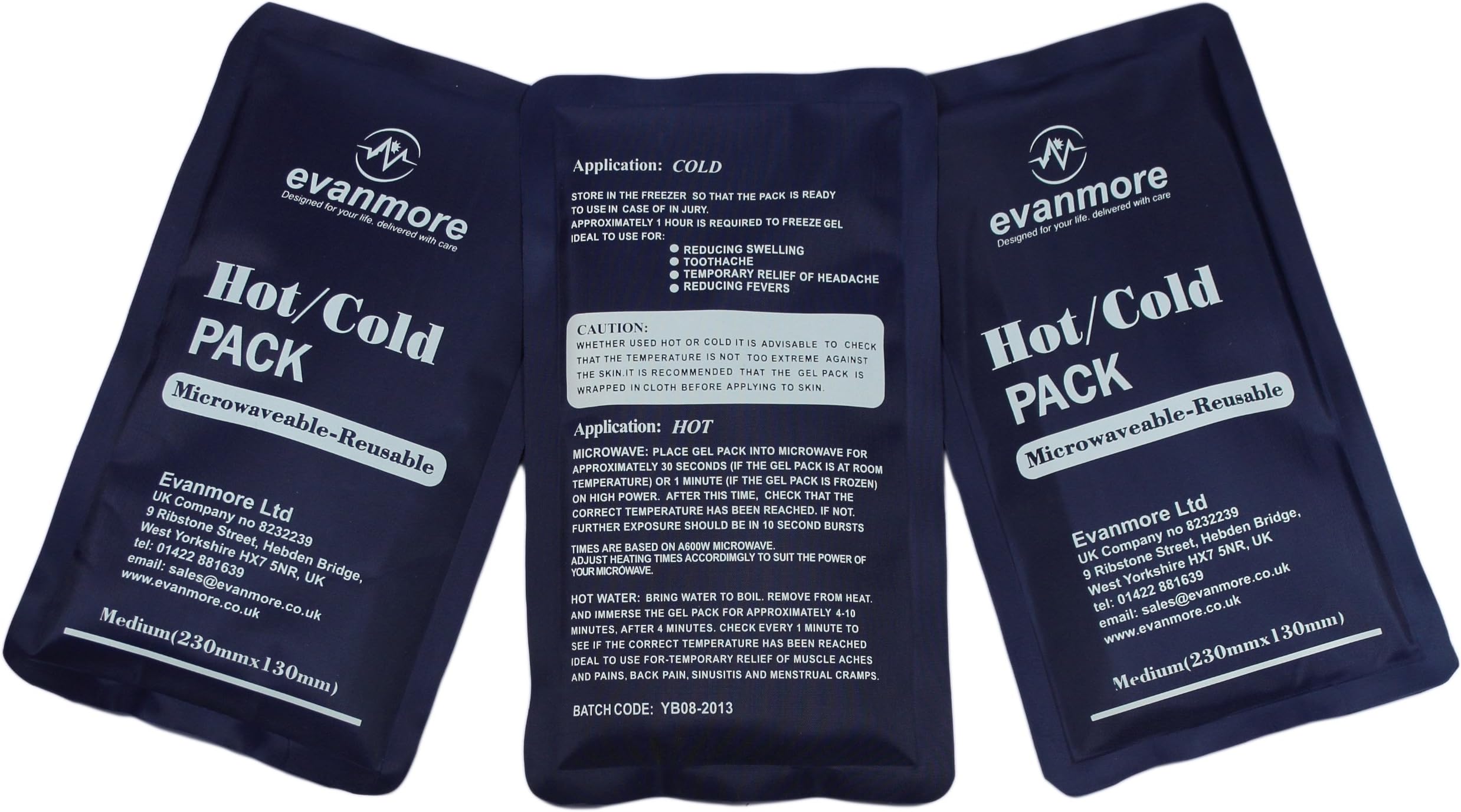 3 x Standard Reusable Hot Cold Gel Packs