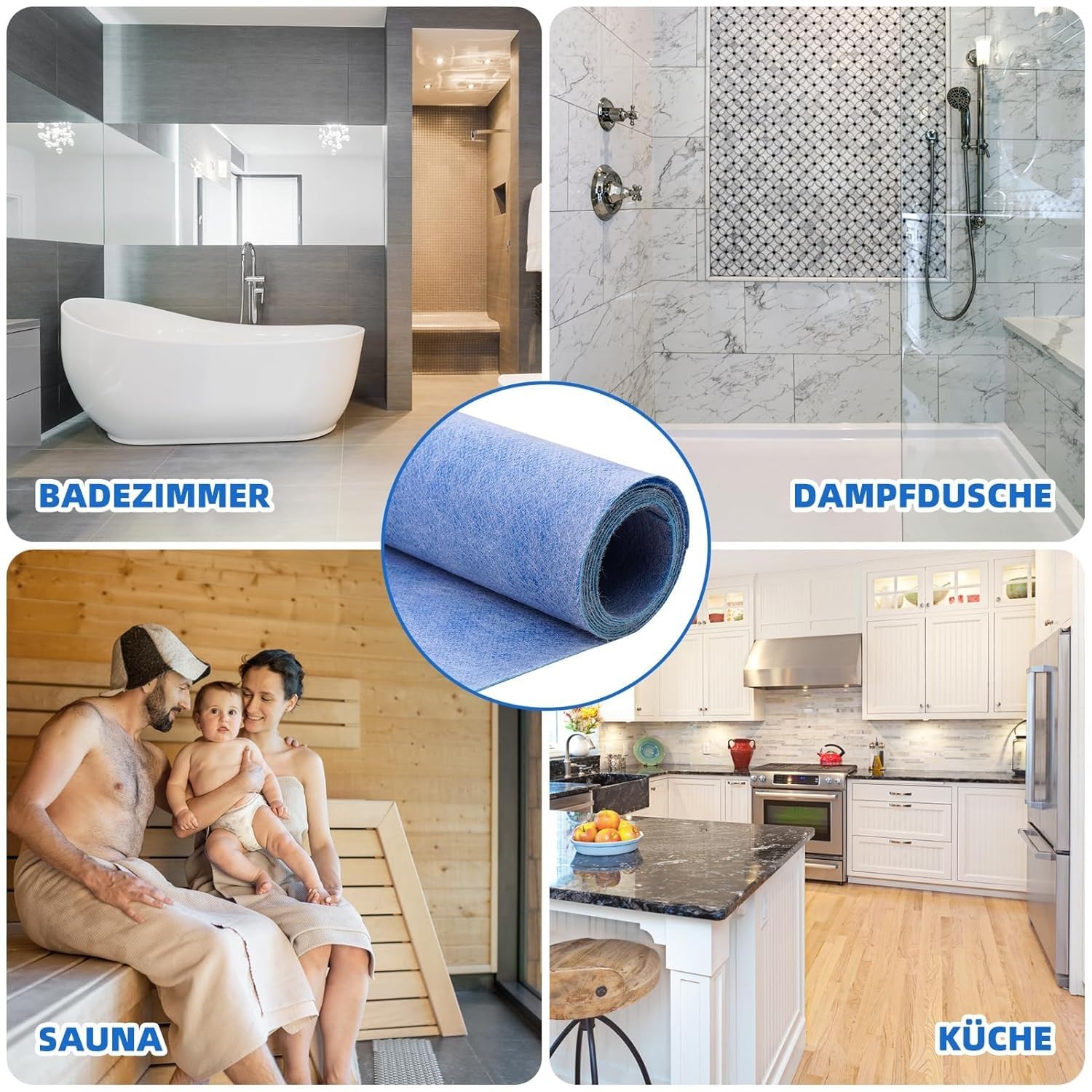 Lámina impermeabilizante para ducha, alfombrilla de desacoplamiento, lámina de sellado para baño, alfombrilla de desacoplamiento impermeable, para sanitarios, ducha, baño, sauna, azulejos, 1 x 30 m