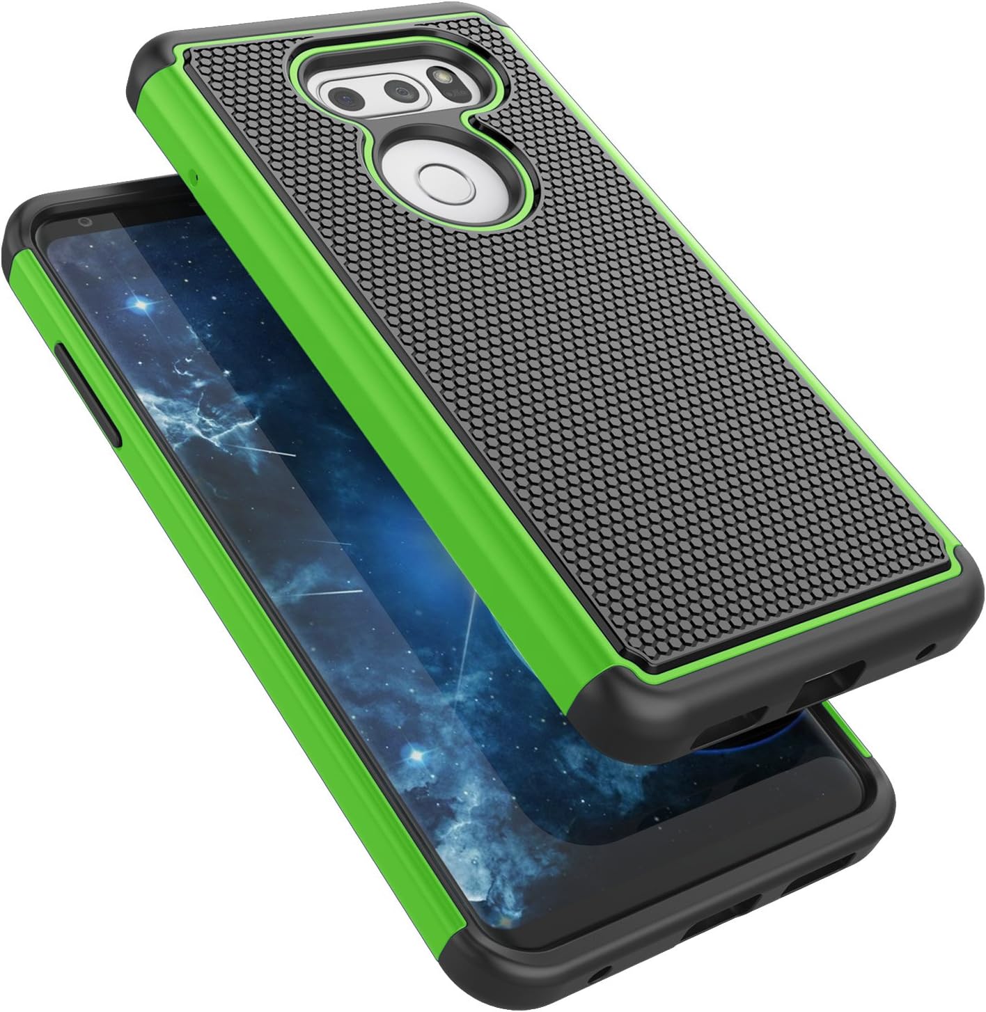 Tekcoo Case for LG V35 ThinQ LG V30S / LG V30 / LG V30 Plus, Cute [Tmajor] Shock Absorbing [Green] Combo Rubber Silicone & Plastic Scratch Resistant Bumper Sturdy Grip Hard Cover Cases