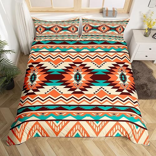 Miniatura 3 de Juego de ropa de cama occidental, funda de edredón azteca bohemia, vaquera, vaquera, nativo del suroeste, funda de edredón para niños y niñas,