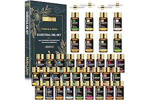 35 Piece Organic Essential Oil Gift Set Safe for Skin