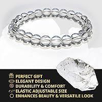 Vista 124 de Pulsera de turmalina negra, pulsera de cristal curativo natural para mujeres y hombres, pulsera de cuentas redondas de 0.315 in para espiritual
