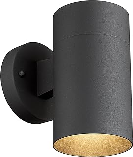 Ken & Ricky Modern Outdoor Wall Sconce Lights,Cylinder,Black,1 Pack | No Glare Aluminum Exterior Lighting Fixtures,Downward Outside Wall Light,E26,For House Front Porch Garage Patio Entryway