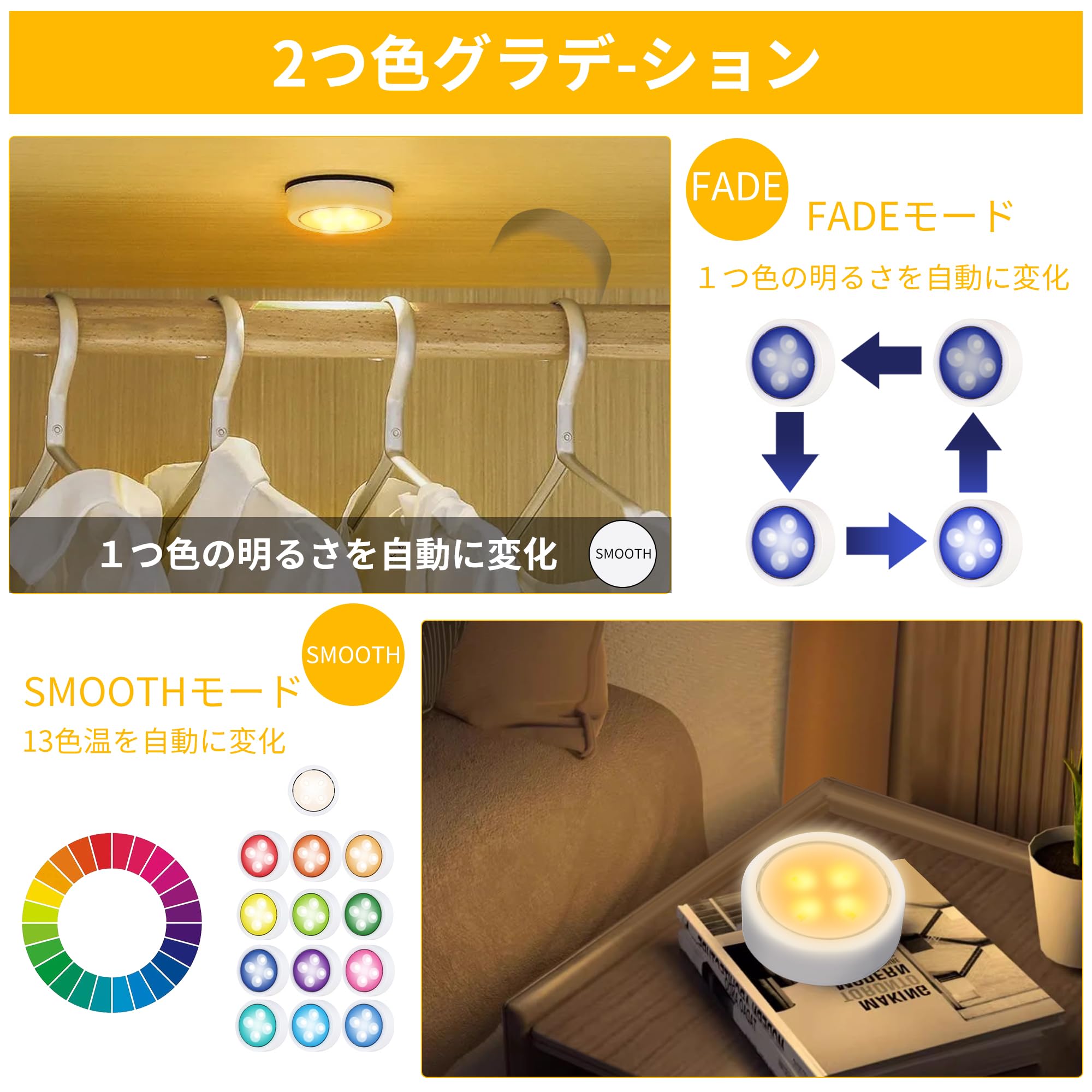 Amazon.co.jp: LEDBOKLI ledタッチライト 雰囲気ライト