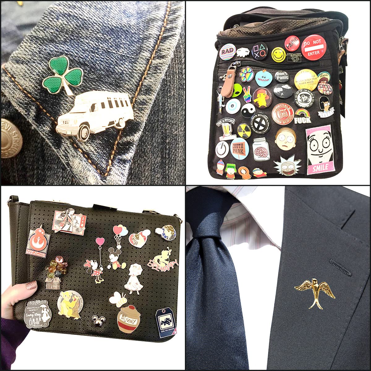 yuntop 30 Pieces Metal Locking Pin Backs Locking Pin Keepers Locking Backs for Disney Pins Locking Clasp Lapel Pin Backs Locking No Tool Required Suitable for Broochs Badge Brooch (Silver) (203090)