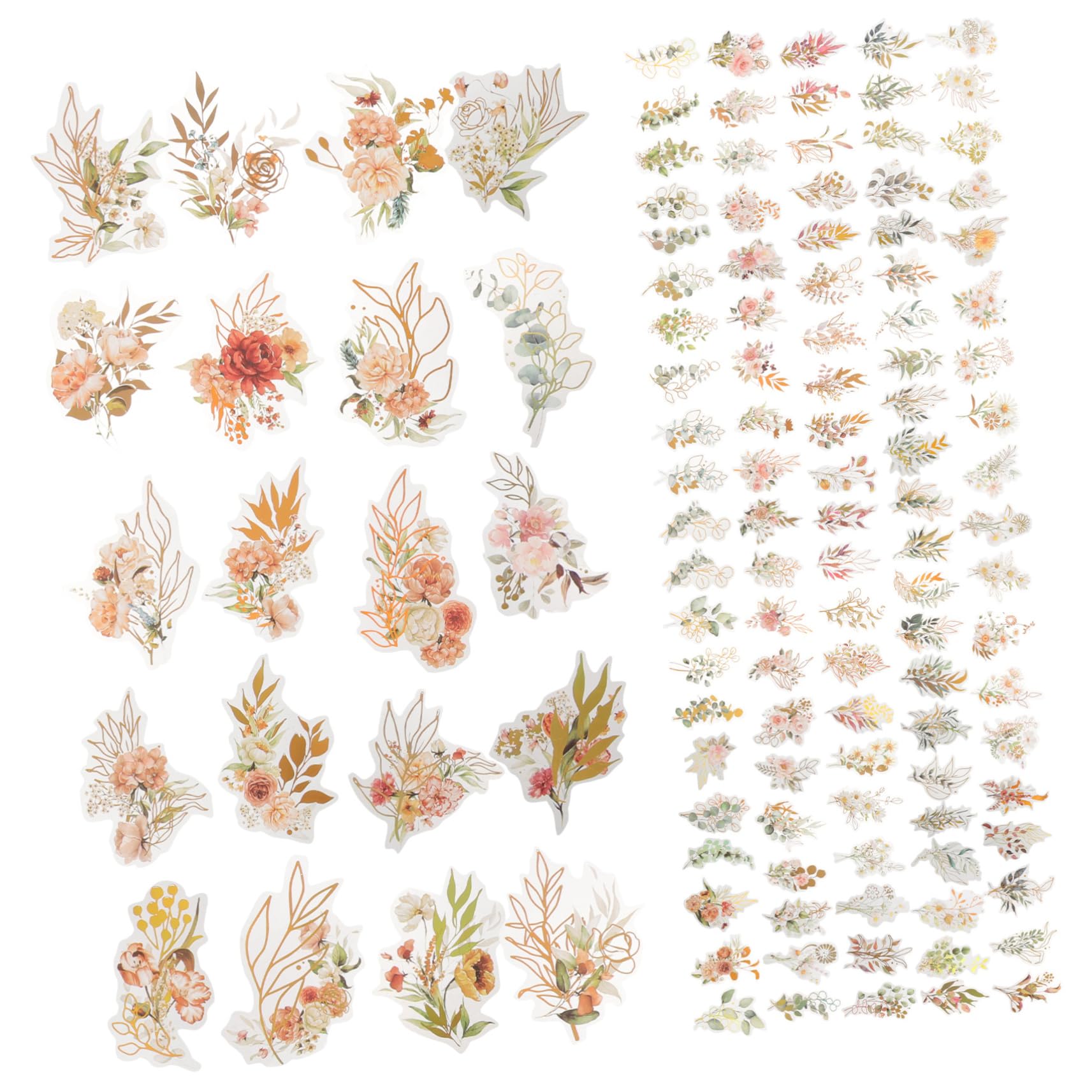 2 Series Pegatinas Holográficas De Plantas Y Flores Para Scrapbooking Decoración De Proyectos Diy Para Álbumes Y Diarios 240 Piezas*2
