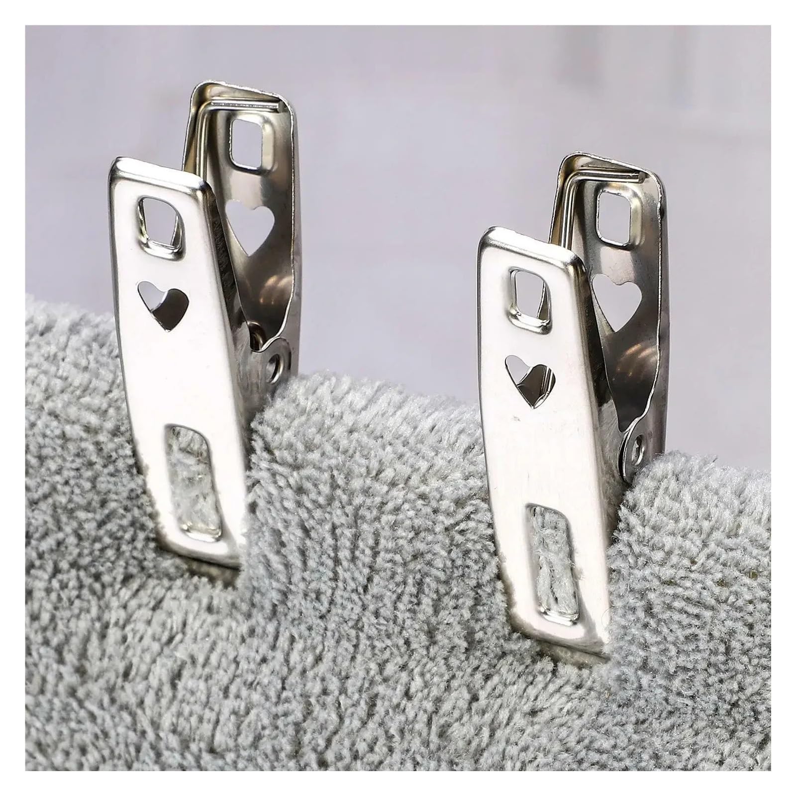 Metall-Wäscheklammern, 200 Stück, Edelstahl, Herzform, Metall-Wäscheklammern, Multifunktions-Wäscheklammern für Wäscheleine, Befestigung, Handtuch, Socken, Unterwäsche