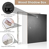 Vista 49 de Califortree 12x16 Large Shadow Box Frame with Soft Linen Back - Metal Push Pins Included, Memory Shadow Box Display Case for Bouquet Awards Medals