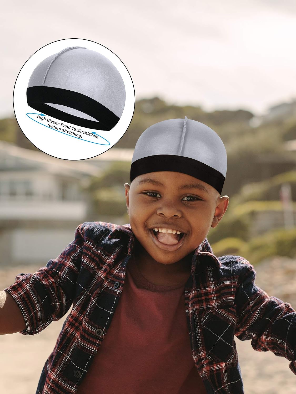 Kids Silky Durag with Wave Caps for Boys & Girls Age 3–12