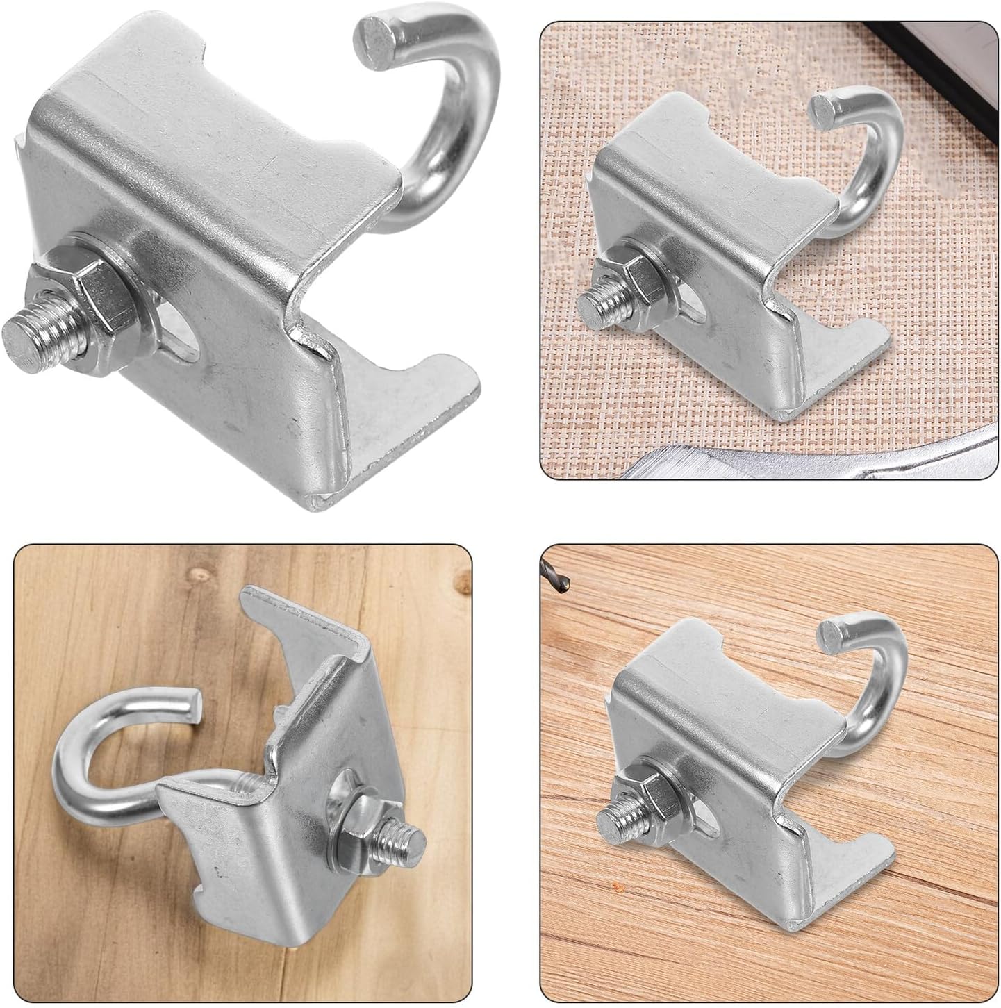 GLEAVI 10pcs Heavy Duty Galvanized Metal Pipe Shelf Supports with J Hooks and Bent Brackets for Warehouse Storage Shelving Rack Accessories