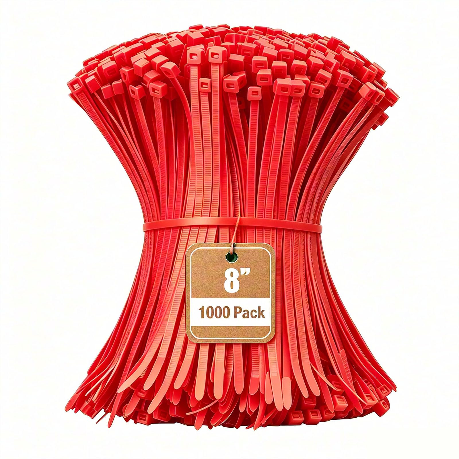 Armpow 8 Inch Red Zip Tie 1000 PCS, 40 Lbs - Small to Medium Zip Tie, Nylon PA66 UV Resistant Cable Tie Heavy Duty for Indoor and Outdoor Use - Ideal for bundling and securing objects — image 1