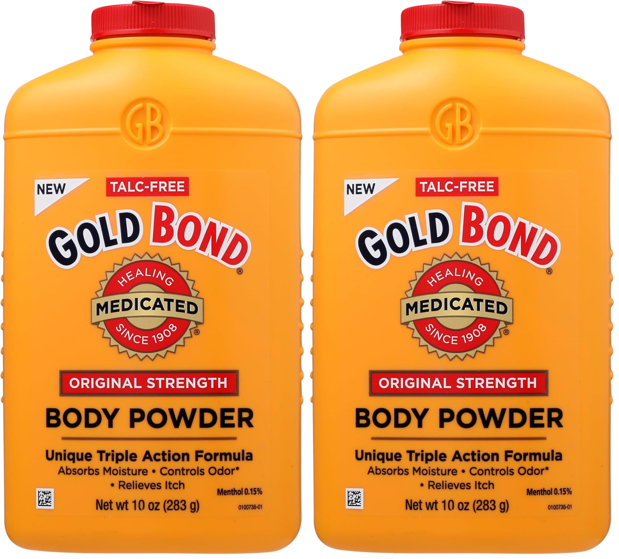 Medicated Original Strength Body Powder, 10 oz., Talc-Free, Anti-Itch, Absorbs & Cools (Pack of 2)