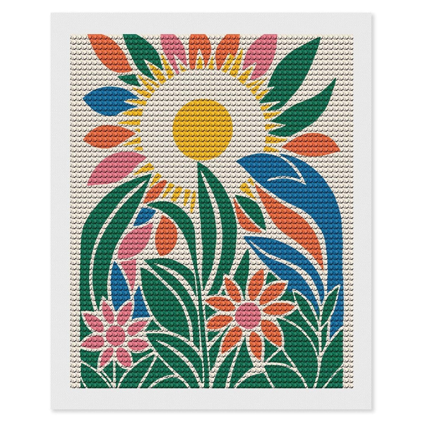 Junmoney Iowa Sunshine Diamond Painting Set 16"x20", Sparkling Round Gems, Decorate Your Room, Fun Craft Experience, Modern Decor