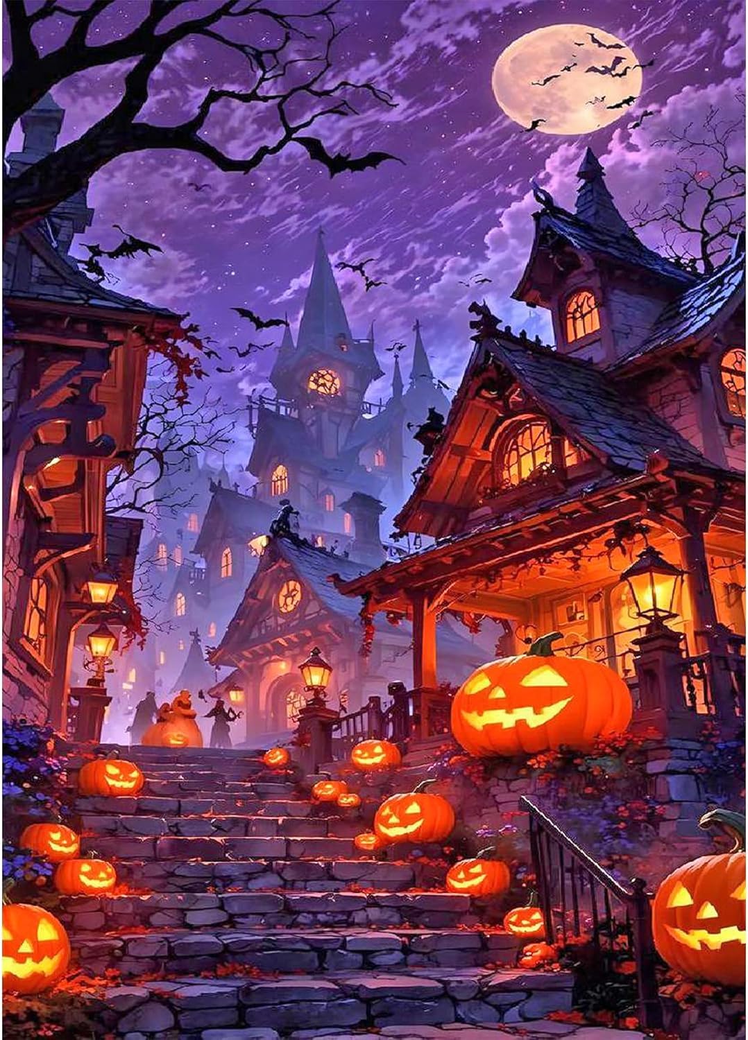 NAHUIGOOD Cross Stitch Kit，– 11Ct Stamped Embroidery Set for Adults & Beginners, Needlepoint Pattern, DIY Art for Home Decor & Gifts Halloween11Ct50X70Cm