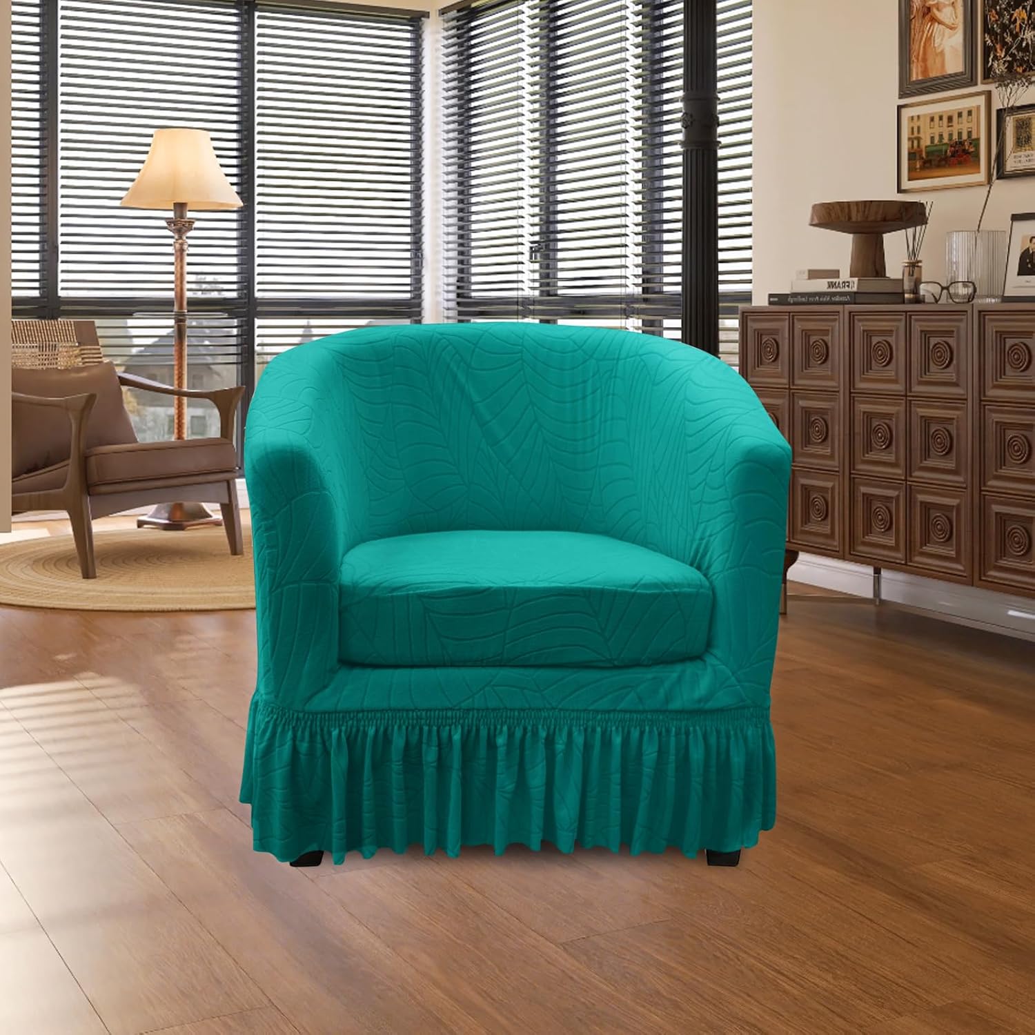 2 Piece Club Chair Slipcover Stretch Barrel Armchair Chair Covers Slipcovers Soft Removable Washable Chair Covers Protectors for Living Room Chair Couch Covers