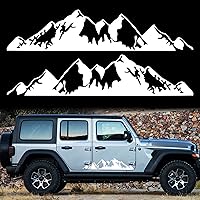 Vista 1 de TOMALL 1 par de calcomanías de montaña de 29.7 pulgadas para puerta lateral del auto, de montañas con nieve, vinilo de decoración para SUV, camión