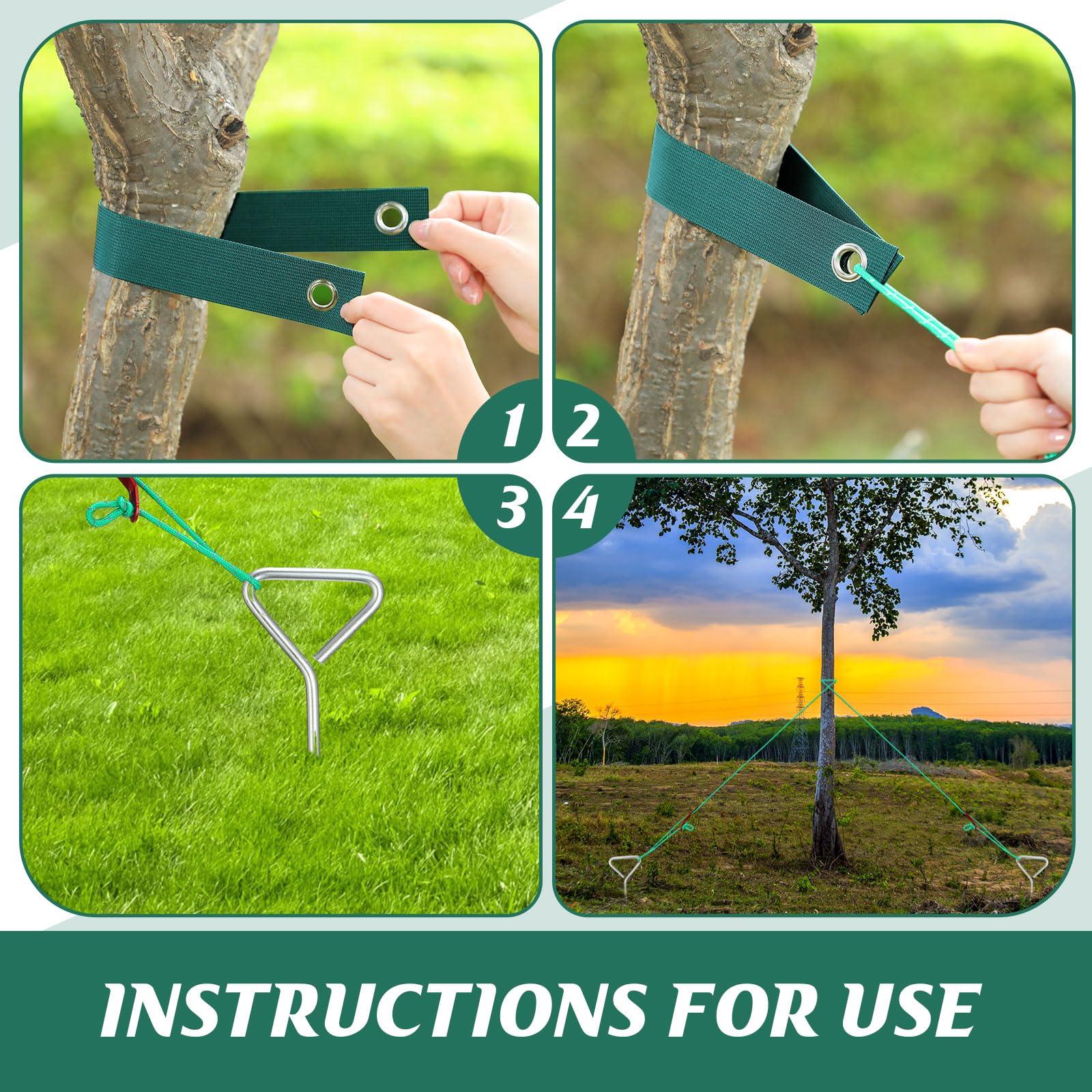 3 pezzi 12 pollici k di pali per alberi supporto per albero pendente k di ancoraggio per picchetti per alberi giovani supporto riutilizzabile palo per alberi per piante da giardino  15