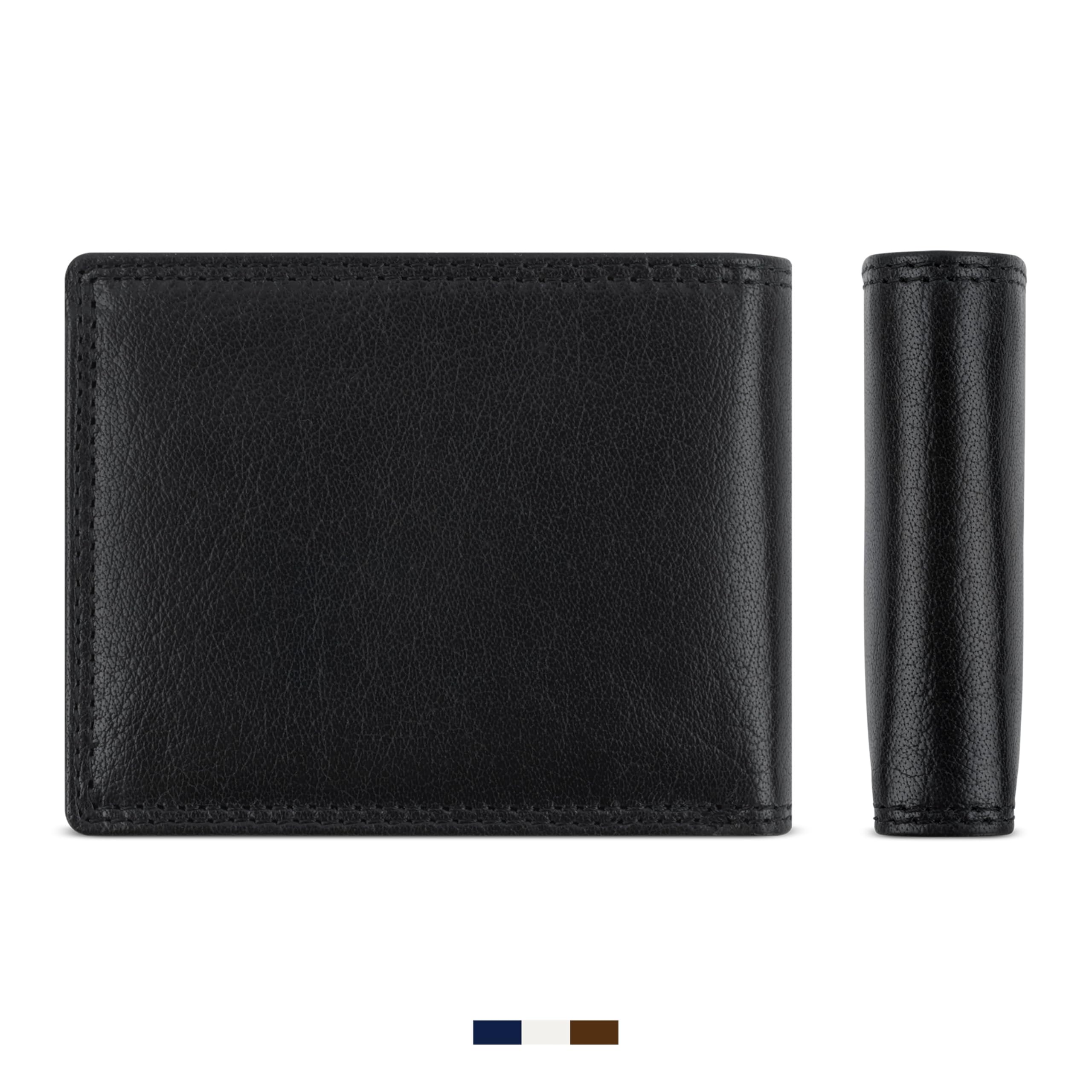 bugatti Savona Portafoglio in pelle di bufalo conciata al vegetale, RFID, formato orizzontale, da uomo - Nero