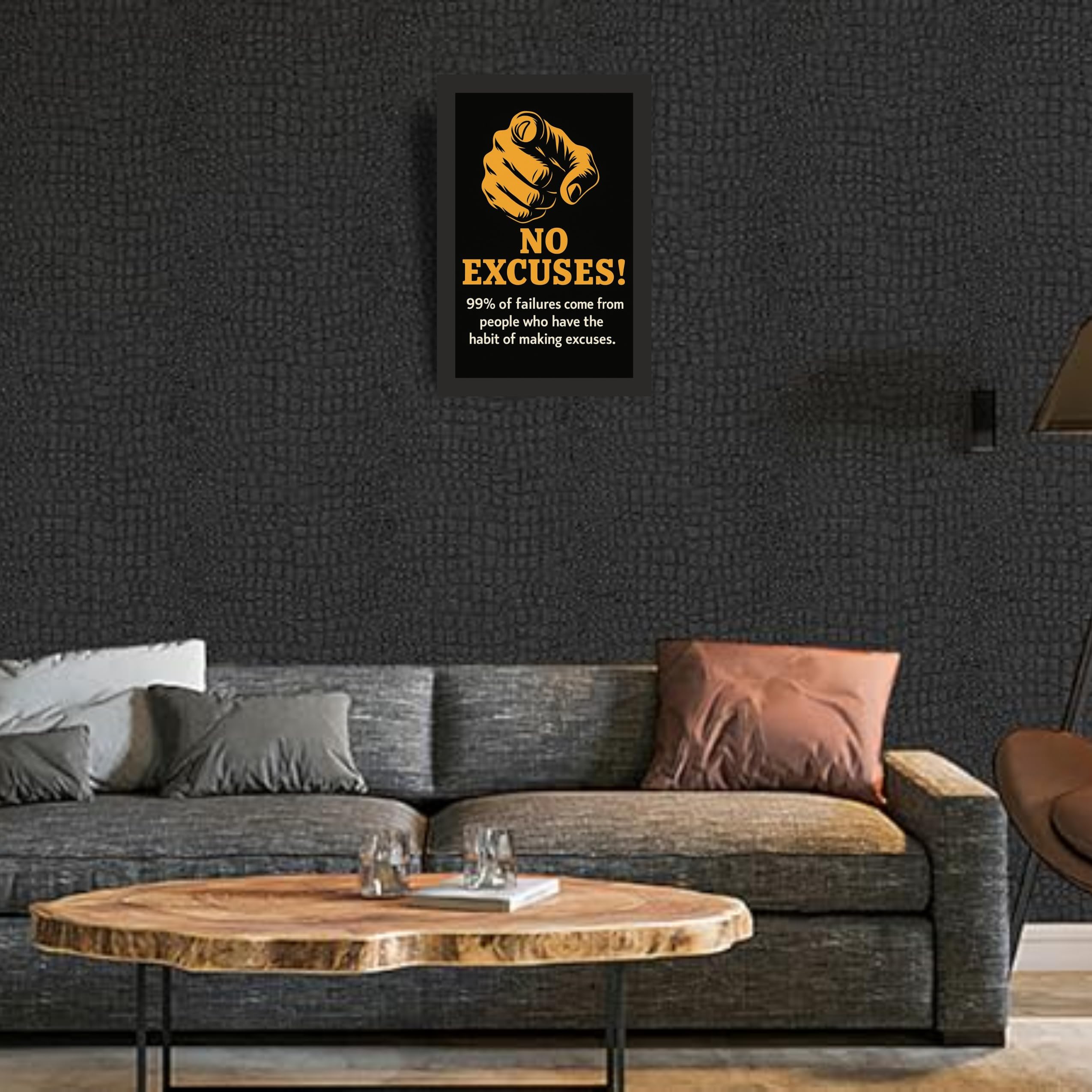 No Excuses Motivational Wall Art