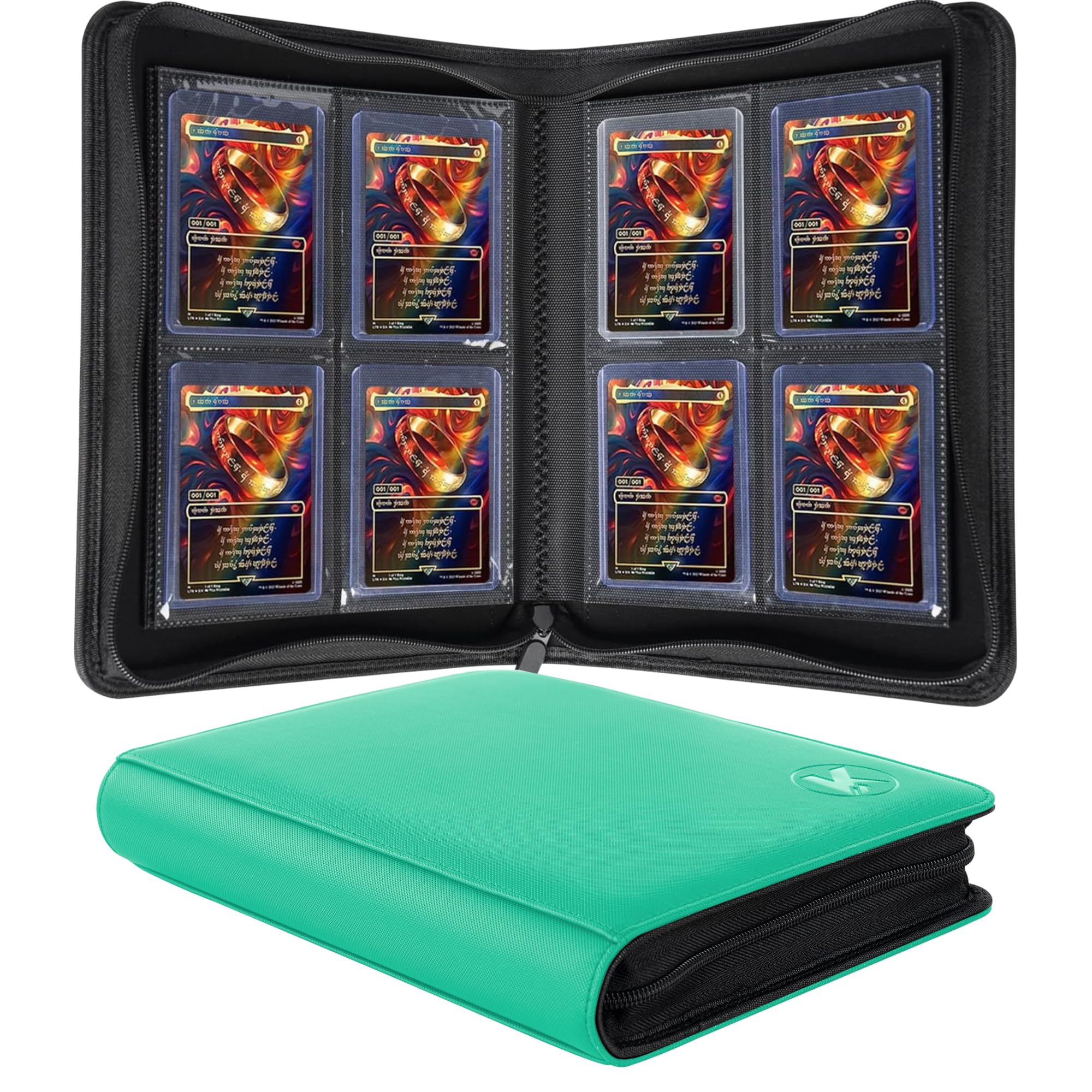 Top loader Binder, Holds 128+ Toploaders (Light Green)