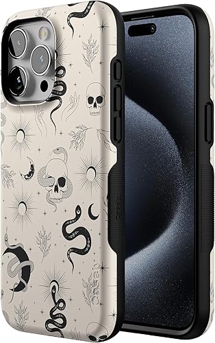 Vista 60 de Casely Funda para iPhone 15 Pro Max Jardín Secreto Flores mixtas Funda atrevida Compatible con MagSafe y botón de acción Secret Garden