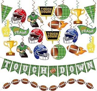 34Pcs Football Party Decorations Super Bowl Party Supplies Game Day Accessories Birthday Tailgate