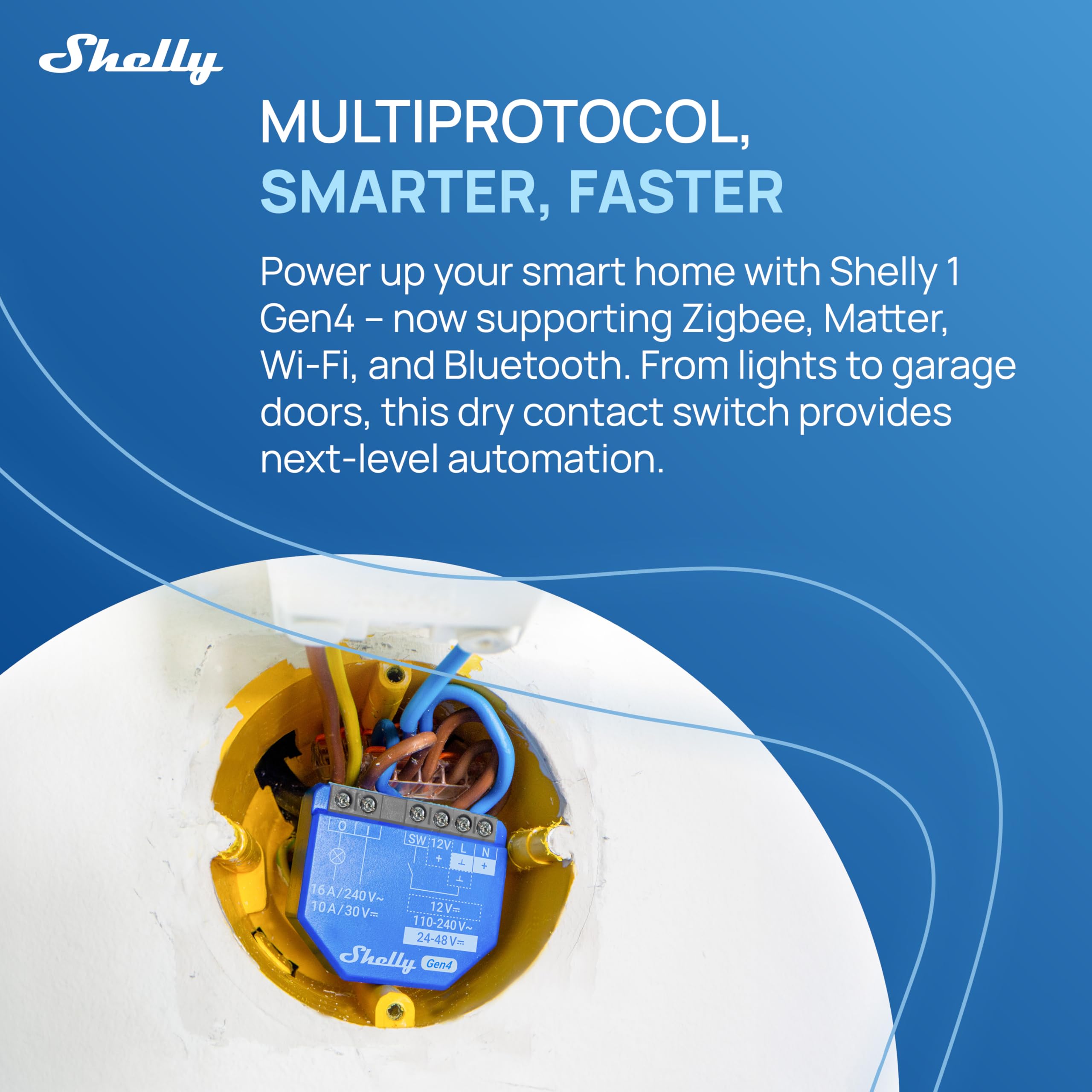 Alexa Con Pantalla Shelly 1 Mini Gen 3 | WiFi & Bluetooth Smart Switch Relé 1 Canal 8A | Automatización Del Hogar | Compatible Con Alexa Y Google Home | No Necesita Cubo | Contactos Shelly 1 Mini Gen3 Bluetooth