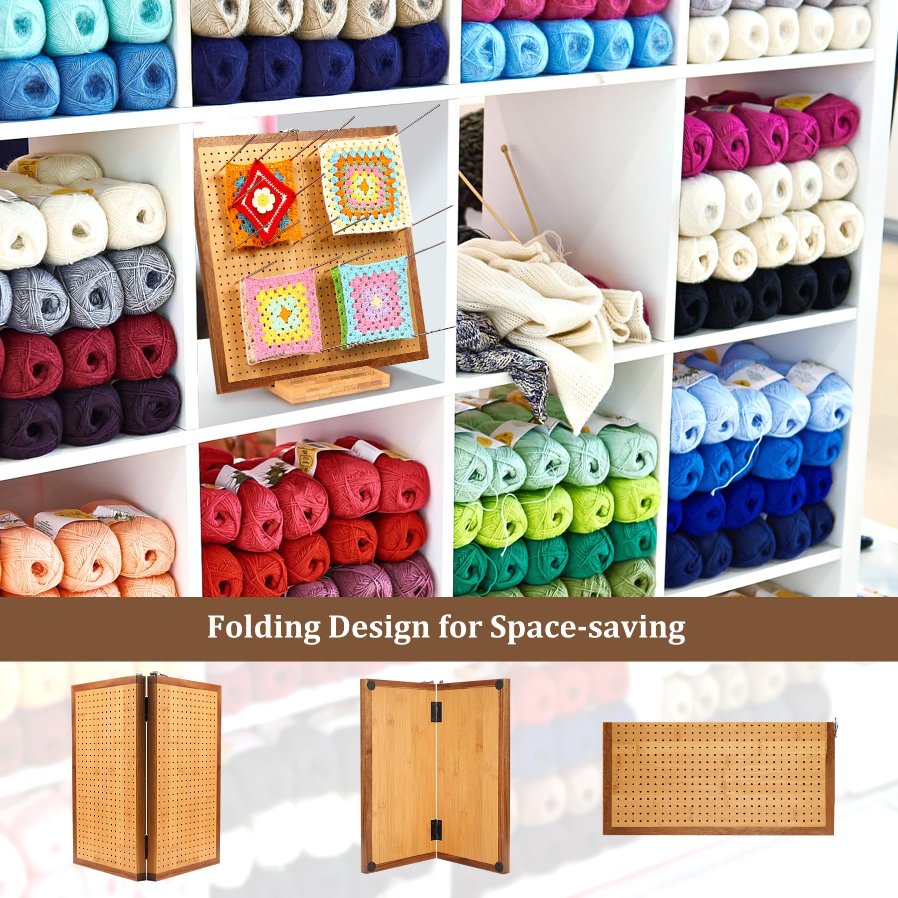 Grande Planche De Blocage Pliable Au Crochet De 39,4 Cm Avec 35